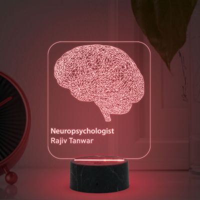 Personalized Neurologist Night Light | 3D Illusion Brain Lamp Customized Name Lamp